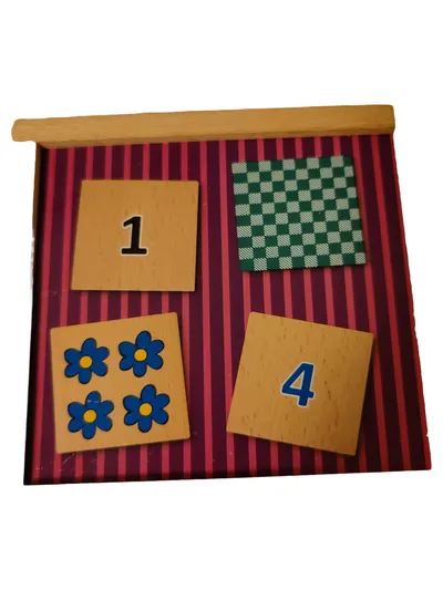 Holz Lernspiel Zahlen Muster Memory Kinder Lernspielzeug Mehrfarbig