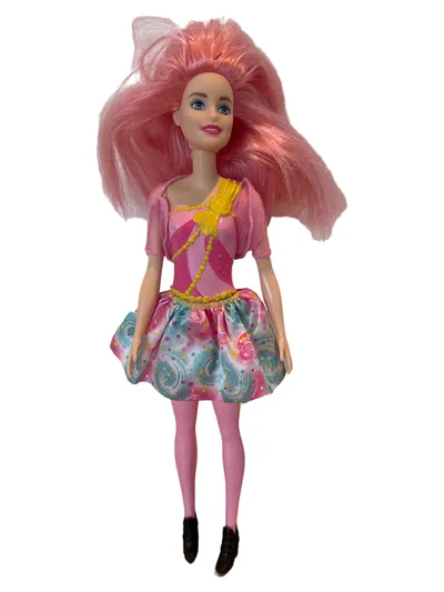 Barbie Ankleidepuppe Pink Rüschen Stoff Kunststoff 30cm Charmant