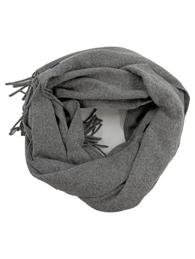 Acne Studios Schal Grau Schurwolle Virgin Wool Fransen 182x67cm Italien