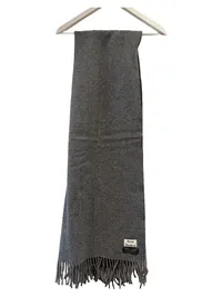 Acne Studios Schal Grau Schurwolle Virgin Wool Fransen 182x67cm Italien 2