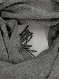 Acne Studios Schal Grau Schurwolle Virgin Wool Fransen 182x67cm Italien 3