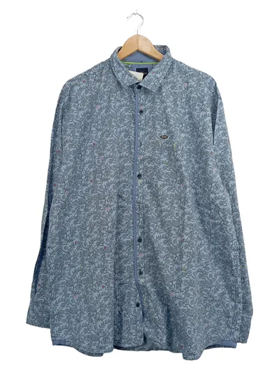 Engbers Herren Freizeithemd Langarm Blumenmuster Blau Gr. 46 Casual