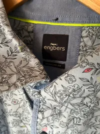 Engbers Herren Freizeithemd Langarm Blumenmuster Blau Gr. 46 Casual 4
