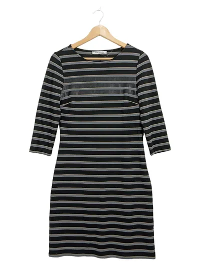 Betty Barclay Kleid Damen Gr. 36 Gestreift Schwarz Grau 3/4 Arm