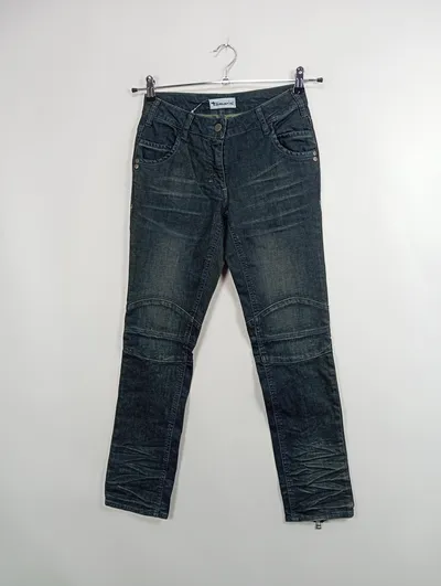 Tamaris Damen Destroyed Jeans Hose Gr. 17 Blau Casual Used Look