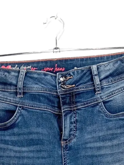 Street One Damen Jeans Hose Slim Fit Blau Gr. 32 Casual