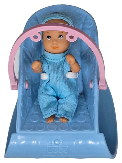 Fisher-Price Loving Family Babypuppe Figur Zubehör Blau Kunststoff 8cm