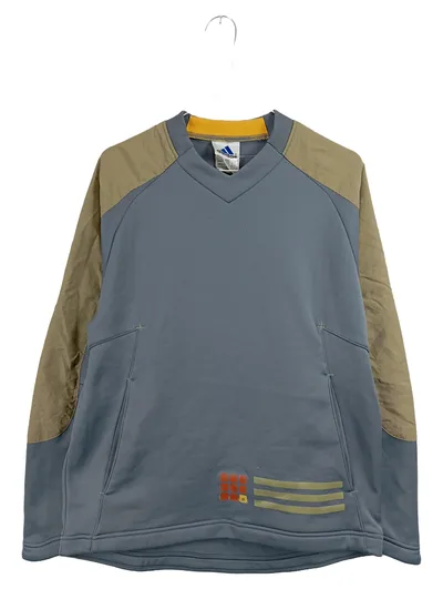 Adidas Herren Pullover Langarm Sweatshirt Grau Khaki Sport Gr. XS