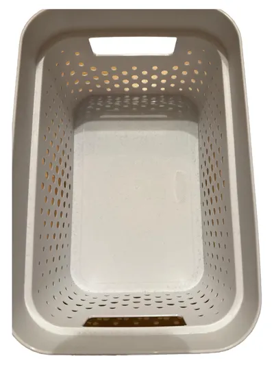 Curver Wäschekorb Kunststoff Beige Lochmuster Aufbewahrung 37cm Praktisch