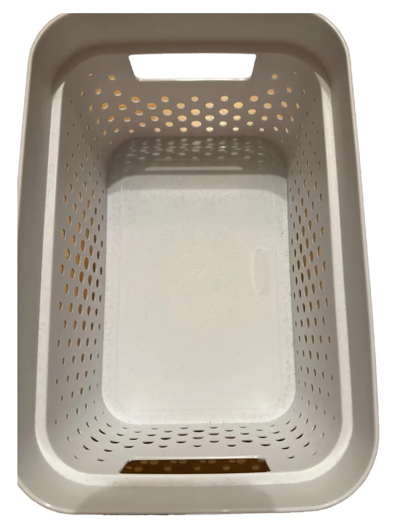 Curver Wäschekorb Kunststoff Beige Lochmuster Aufbewahrung 37cm Praktisch 1