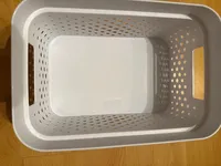 Curver Wäschekorb Kunststoff Beige Lochmuster Aufbewahrung 37cm Praktisch 2