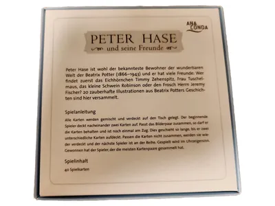 Peter Hase Memo Spiel Anaconda Beatrix Potter Gedächtnisspiel 40 Karten Kinder