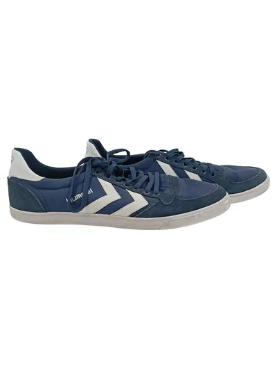 Hummel Sneaker Low Herren Gr. 45 Blau Weiß Textil Sportschuhe