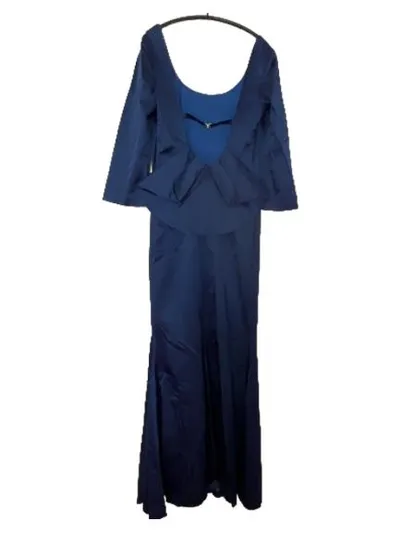 TENAX Damen Abendkleid Ballkleid Blau Gr. 42 Maxikleid Elegant