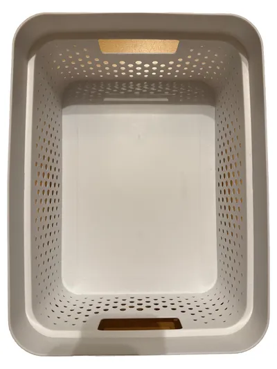 Curver Wäschekorb Kunststoff Beige Lochmuster Praktisch 26 cm Breite