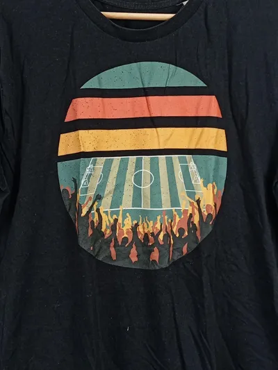 Stanley/Stella T-Shirt Fußballstadion Motiv Herren XL Schwarz Bio-Baumwolle