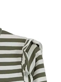 Creamie Langarmshirt Mädchen Gr. 164 Gestreift Oliv Rüschen Baumwolle Stretch 4