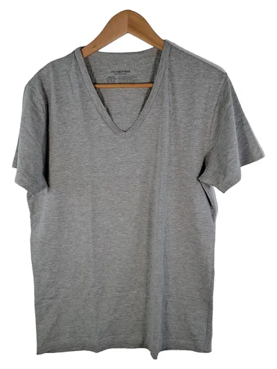 Jack & Jones Herren T-Shirt Basic Grau Meliert Gr. XL Kurzarm Baumwolle