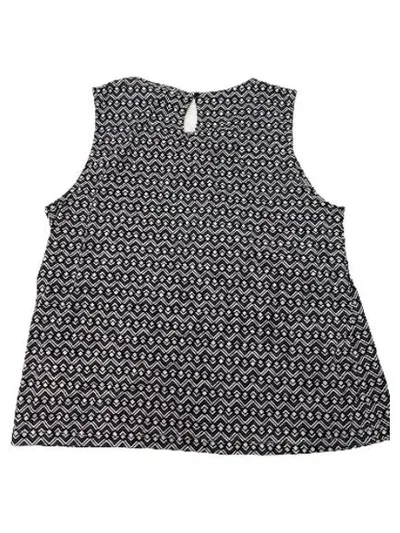 Jones New York Damen Top Ärmellos Geometrisch Klassisch Schwarz Gr. XL