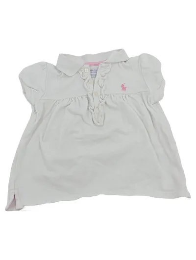 Ralph Lauren Baby Mädchen Poloshirt Gr. 24 Monate Weiß Rüschen Baumwolle