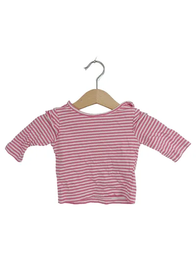 Ergee Baby Langarmshirt Gr. 56 Rosa Weiß Gestreift Baumwolle