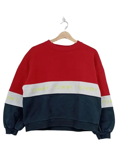 TOMMY JEANS Damen Sweatshirt Rot Gr. 36/S Baumwolle Casual
