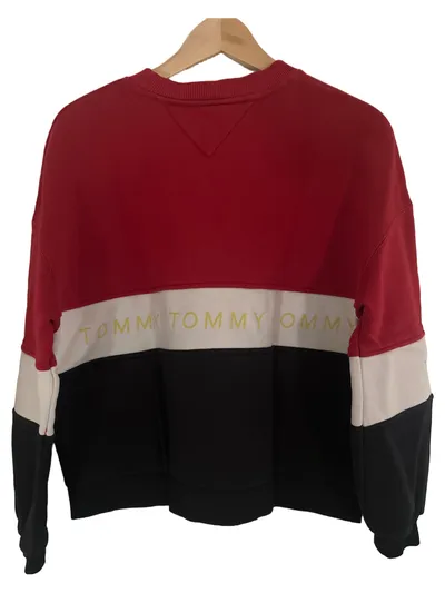 TOMMY JEANS Damen Sweatshirt Rot Gr. 36/S Baumwolle Casual