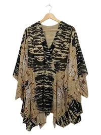 Ellos Plus Tunika Kaftan Damen Gr. 42/XL Tigerprint Bohemian Mehrfarbig 1