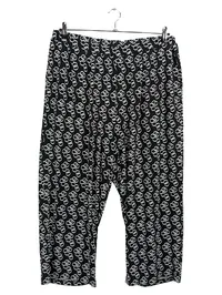 Ulla Popken Damen Stoffhose Gr. 50/5XL Schwarz Grafisch Freizeit 1