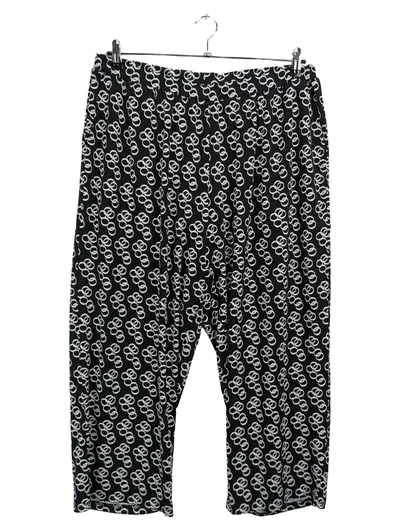 Ulla Popken Damen Stoffhose Gr. 50/5XL Schwarz Grafisch Freizeit