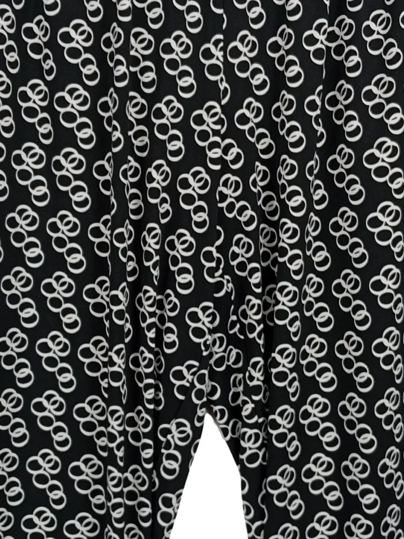 Ulla Popken Damen Stoffhose Gr. 50/5XL Schwarz Grafisch Freizeit 2