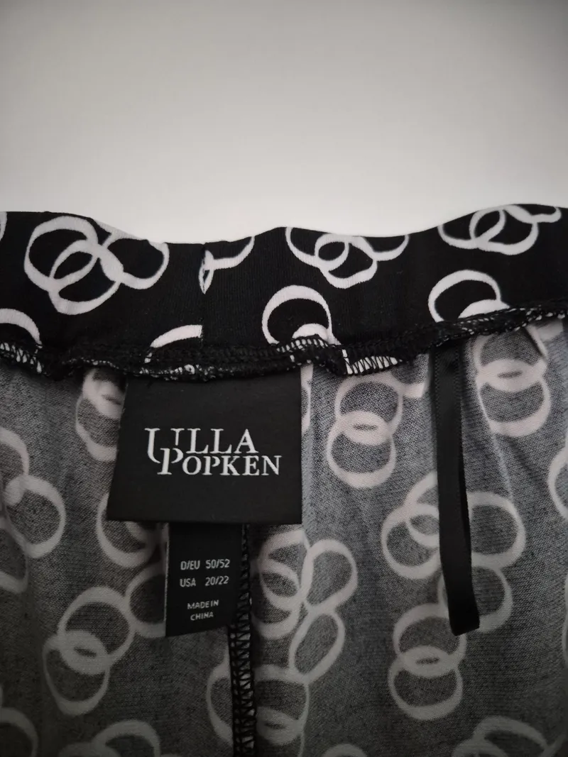 Ulla Popken Damen Stoffhose Gr. 50/5XL Schwarz Grafisch Freizeit 3