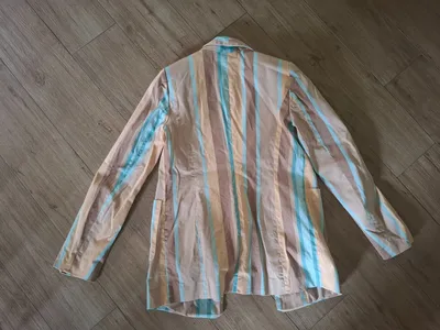 LASCANA Damen Blazer gestreift Gr. 34/XS Baumwolle Elasthan Mehrfarbig