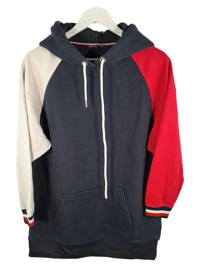 Tommy Hilfiger Kapuzenpullover Herren M Hoodie Colorblock Blau Rot Weiß