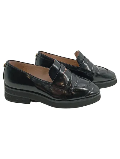 Josefinas Damen Loafer Slipper Schwarz Lackleder Gr. 36 Penny Loafer