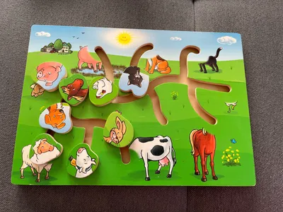 Innovakids Holz Steckpuzzle Bauernhof Tiere Kleinkind Lernspielzeug