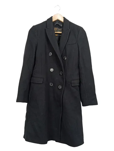 ZARA Woman Damen Mantel Wollmantel Schwarz Manteco Gr. XS 34