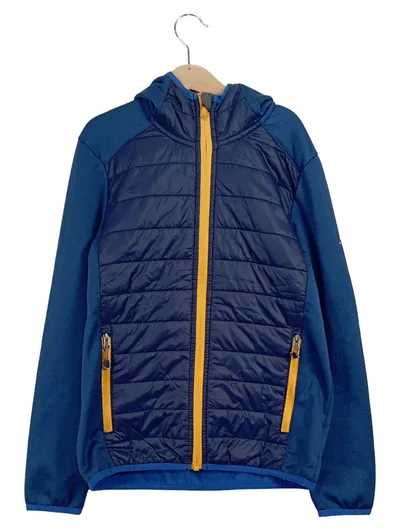 MCKINLEY Kinder Fleecejacke mit Steppung Kapuze Blau Gr. 152 Outdoor