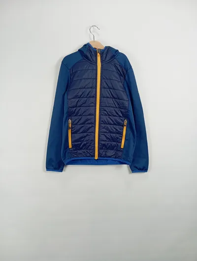 MCKINLEY Kinder Fleecejacke mit Steppung Kapuze Blau Gr. 152 Outdoor