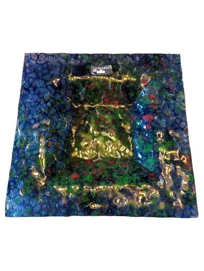 Leonardo Dekoschale Glas Abstrakt Mehrfarbig Metallic 21x21x3 cm