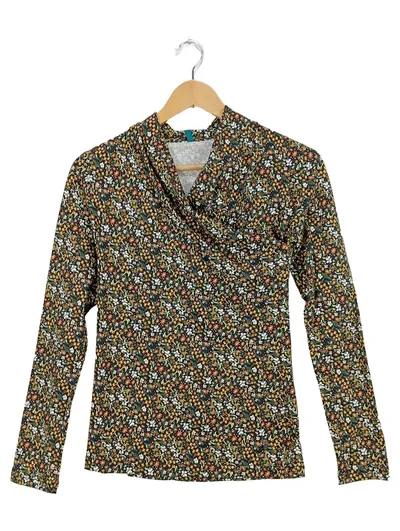 Tranquillo Damen Langarmshirt Blumenmuster Gr. 34/XS Bio-Baumwolle