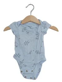Carter's Baby Body Kurzarm Blumenmuster Blau Gr. 50 Neugeboren 1
