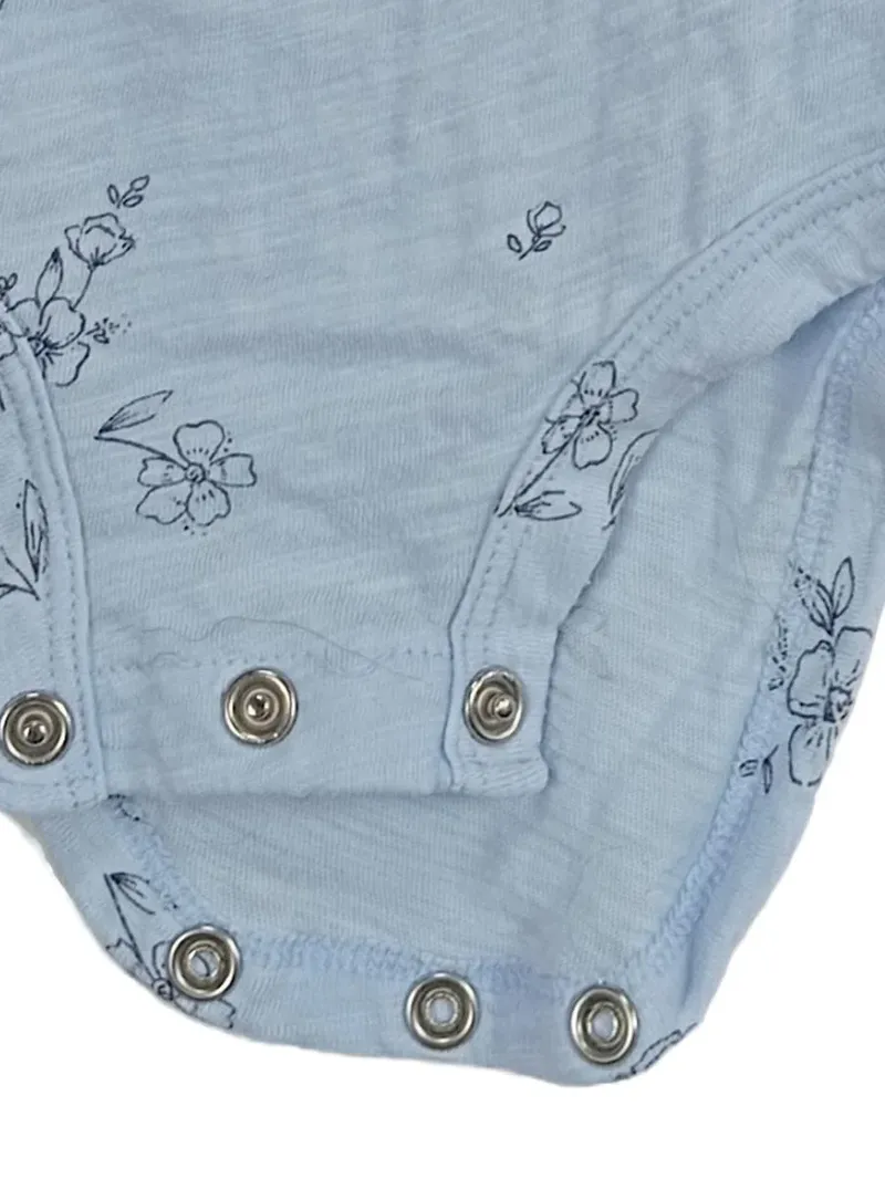 Carter's Baby Body Kurzarm Blumenmuster Blau Gr. 50 Neugeboren 2