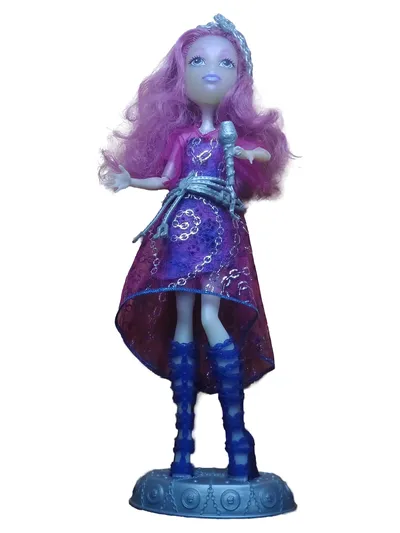 Mattel Monster High Kiyomi Haunterly Ankleidepuppe Lila Applikationen Glitzer