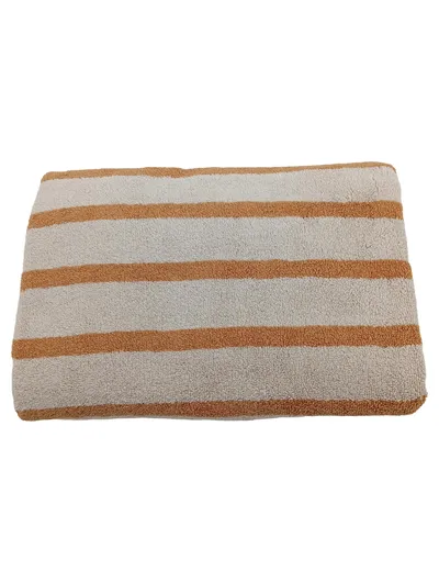 H&M Home Badetuch Baumwolle Gestreift Beige 70x140 cm NEU