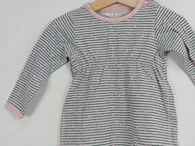 Dirkje Mädchen Kleid Langarm Gr. 74 Mehrfarbig Gestreift Casual Freizeit
