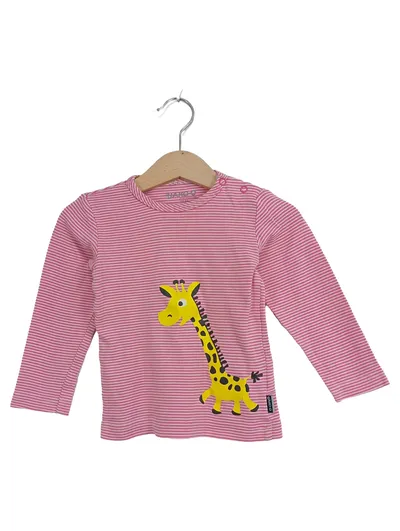 JAKO-O Langarmshirt Kinder Mädchen Gr. 80 Rosa Gestreift Giraffe Casual