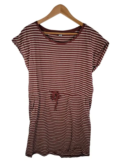 ONLY Damen Sommerkleid L gestreift braun Baumwolle Freizeit Midikleid