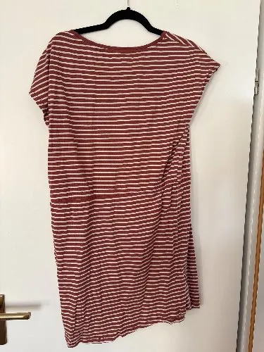 ONLY Damen Sommerkleid L gestreift braun Baumwolle Freizeit Midikleid