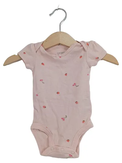 Carter's Baby Body Mädchen Gr. 56 NB Rosa Erdbeeren Kirschen Kurzarm